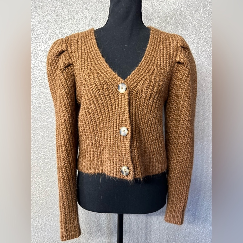 Current Air Anthropologie Women’s Sz XS Brown Knit Cardigan Sweater